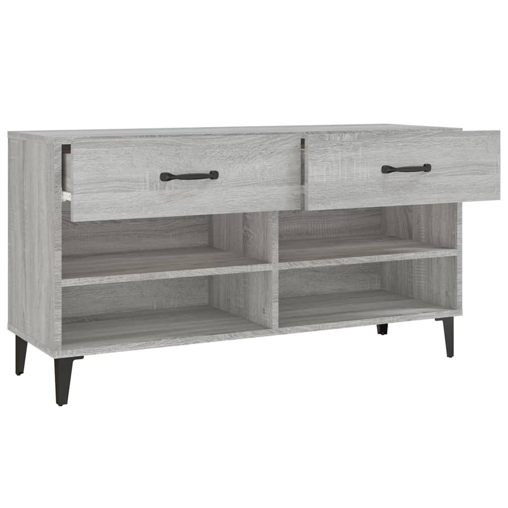 Schoenenkast 102x35x55 cm bewerkt hout grijs sonoma eikenkleur - AllerleiShop