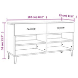 Schoenenkast 102x35x55 cm bewerkt hout grijs sonoma eikenkleur - AllerleiShop