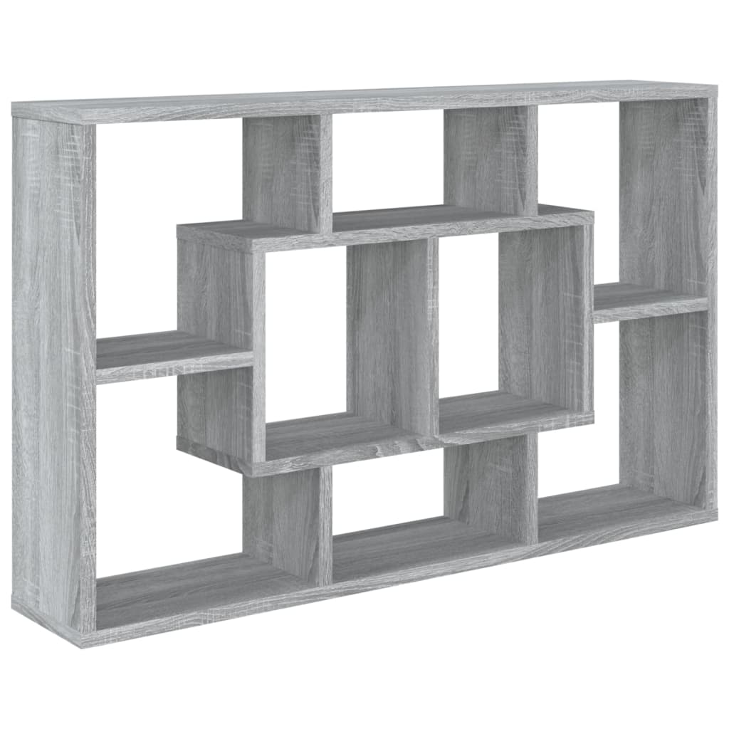 Wandschap 85x16x52,5 cm bewerkt hout grijs sonoma eikenkleur - AllerleiShop