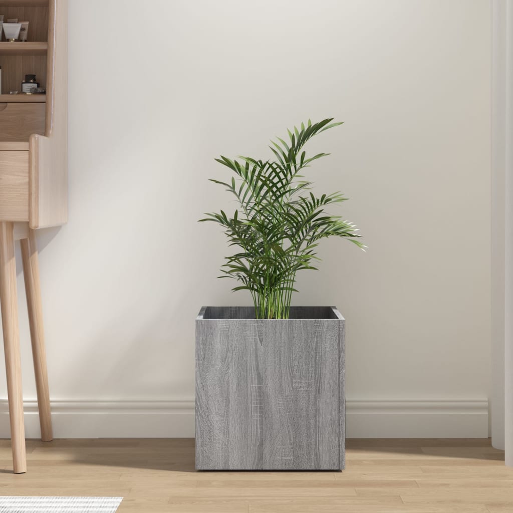 Plantenbak 40x40x40 cm bewerkt hout grijs sonoma eiken - AllerleiShop