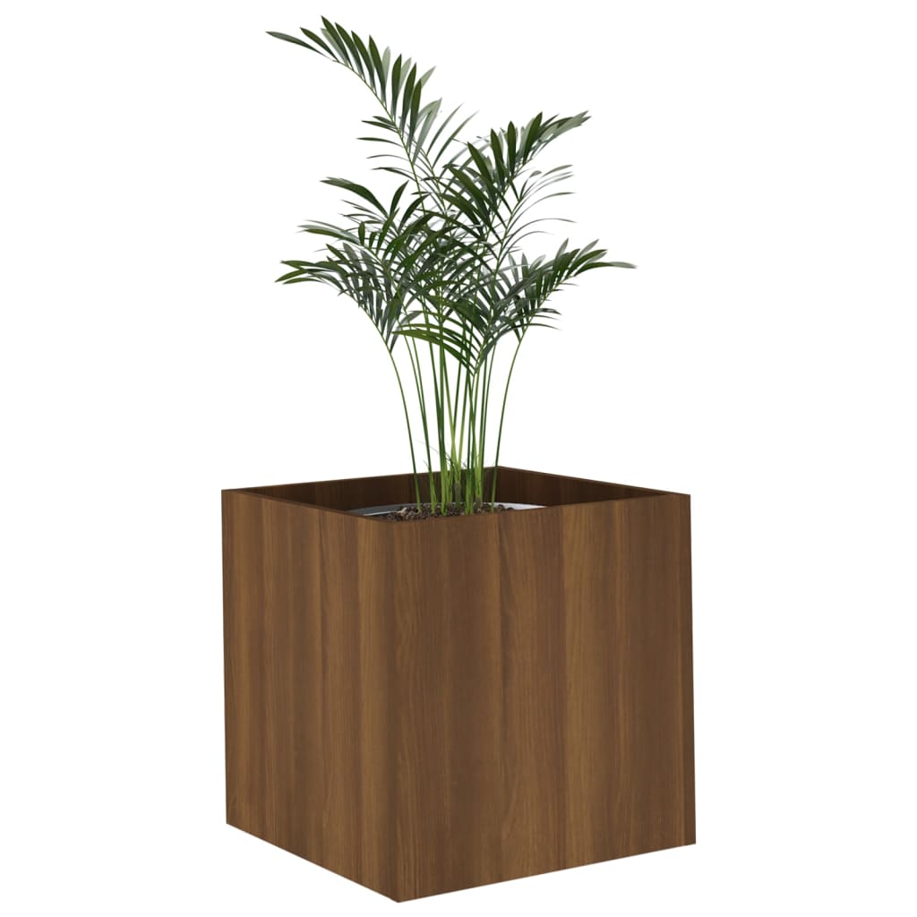 Plantenbak 40x40x40 cm bewerkt hout bruineiken - AllerleiShop