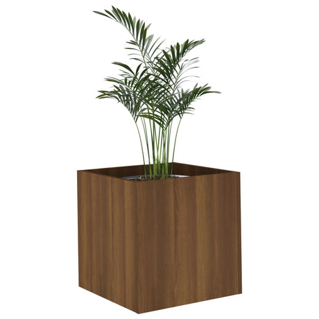 Plantenbak 40x40x40 cm bewerkt hout bruineiken - AllerleiShop