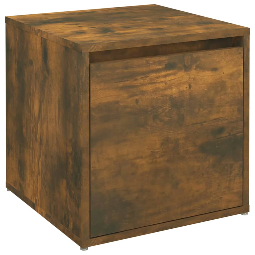 Opbergbox met lade 40,5x40x40 cm bewerkt hout gerookt eiken - AllerleiShop