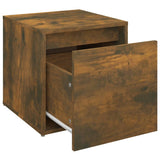 Opbergbox met lade 40,5x40x40 cm bewerkt hout gerookt eiken - AllerleiShop