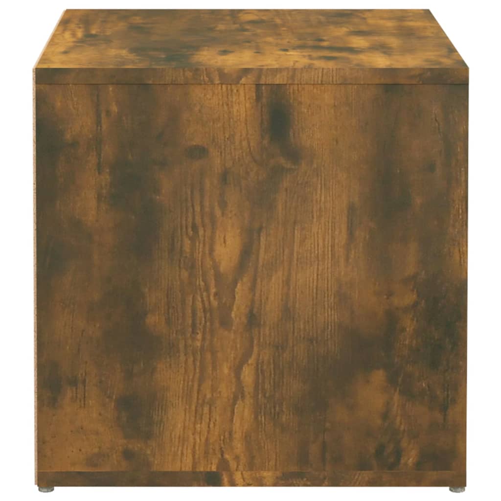 Opbergbox met lade 40,5x40x40 cm bewerkt hout gerookt eiken - AllerleiShop