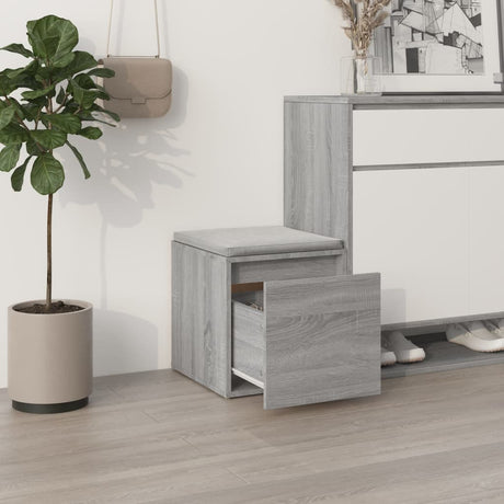 Opbergbox met lade 40,5x40x40 cm bewerkt hout grijs sonoma eik - AllerleiShop