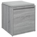 Opbergbox met lade 40,5x40x40 cm bewerkt hout grijs sonoma eik - AllerleiShop