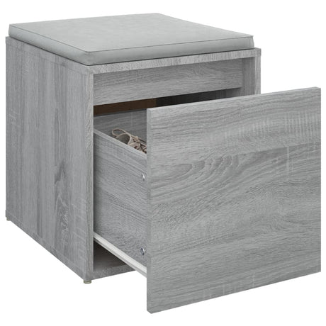 Opbergbox met lade 40,5x40x40 cm bewerkt hout grijs sonoma eik - AllerleiShop