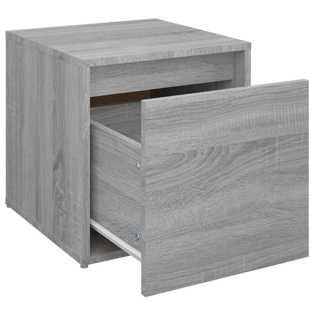 Opbergbox met lade 40,5x40x40 cm bewerkt hout grijs sonoma eik - AllerleiShop