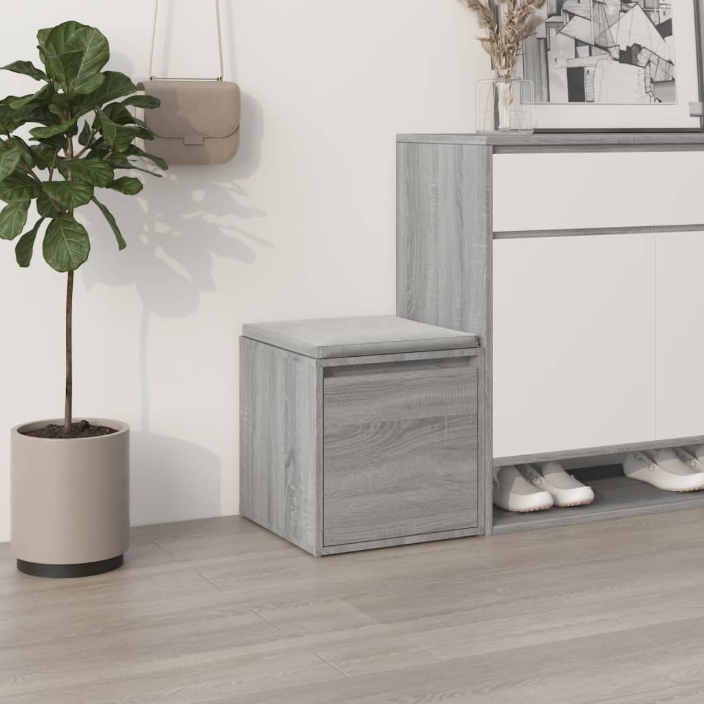 Opbergbox met lade 40,5x40x40 cm bewerkt hout grijs sonoma eik - AllerleiShop