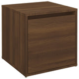 Opbergbox met lade 40,5x40x40 cm bewerkt hout bruin eikenkleur