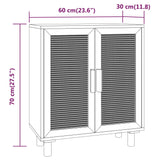 Dressoir 60x30x70 cm massief grenenhout en rattan wit - AllerleiShop