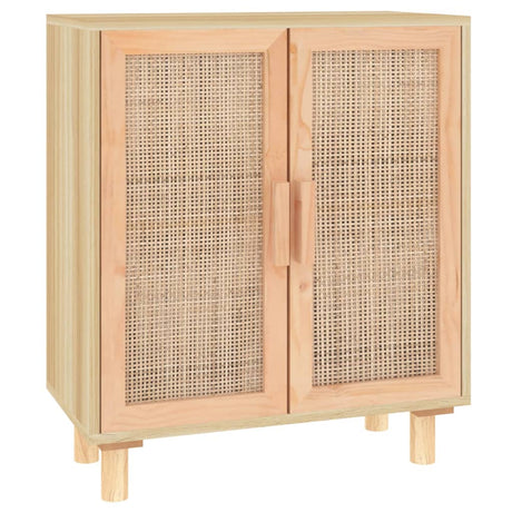 Dressoir 60x30x70 cm massief grenenhout en rattan bruin - AllerleiShop