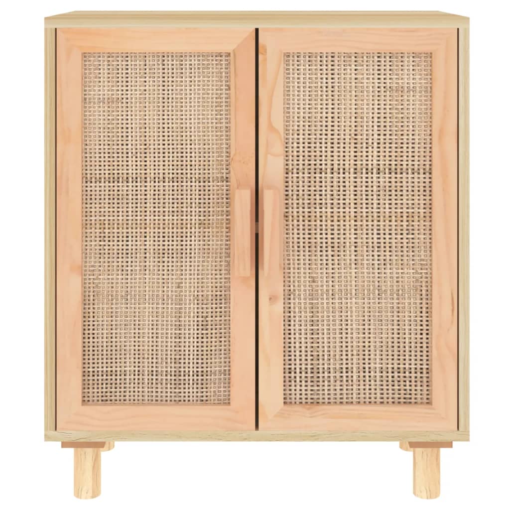 Dressoir 60x30x70 cm massief grenenhout en rattan bruin - AllerleiShop