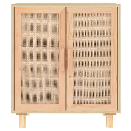 Dressoir 60x30x70 cm massief grenenhout en rattan bruin - AllerleiShop