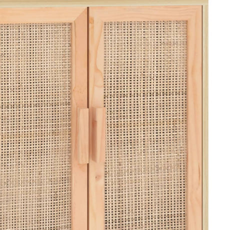 Dressoir 60x30x70 cm massief grenenhout en rattan bruin - AllerleiShop