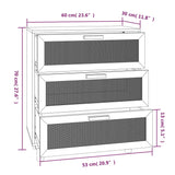 Dressoir 60x30x70 cm massief grenenhout en rattan wit - AllerleiShop