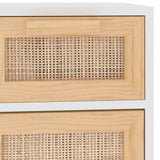 Dressoir 60x30x75 cm massief grenenhout en rattan wit - AllerleiShop