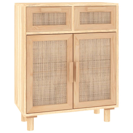 Dressoir 60x30x75 cm massief grenenhout en rattan bruin - AllerleiShop