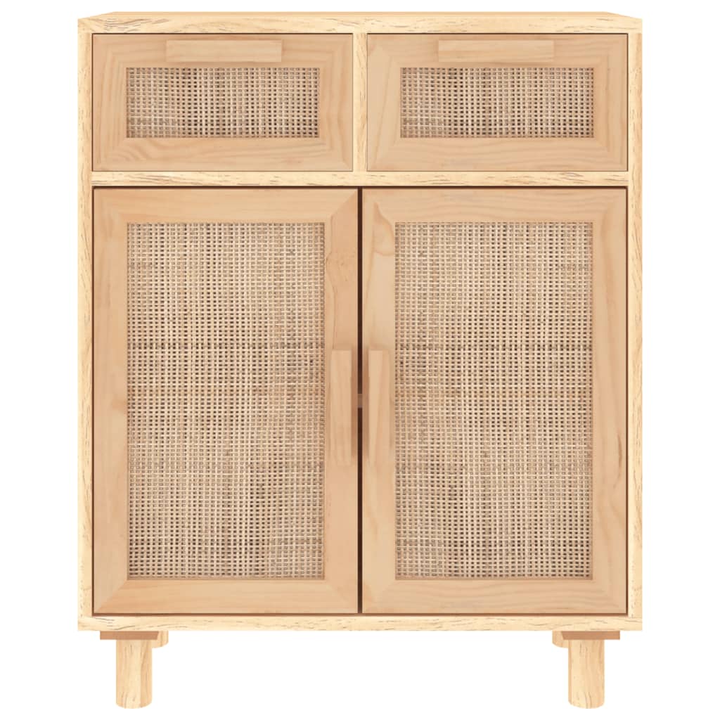 Dressoir 60x30x75 cm massief grenenhout en rattan bruin - AllerleiShop