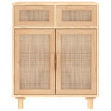 Dressoir 60x30x75 cm massief grenenhout en rattan bruin - AllerleiShop