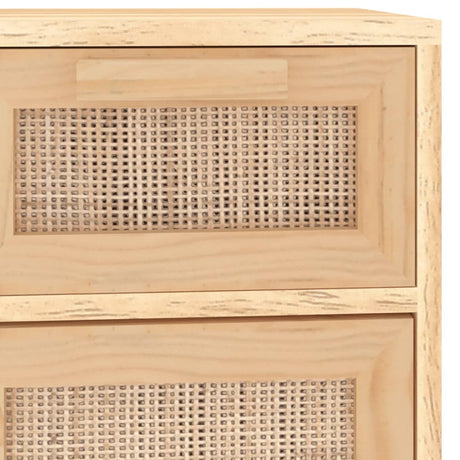 Dressoir 60x30x75 cm massief grenenhout en rattan bruin - AllerleiShop