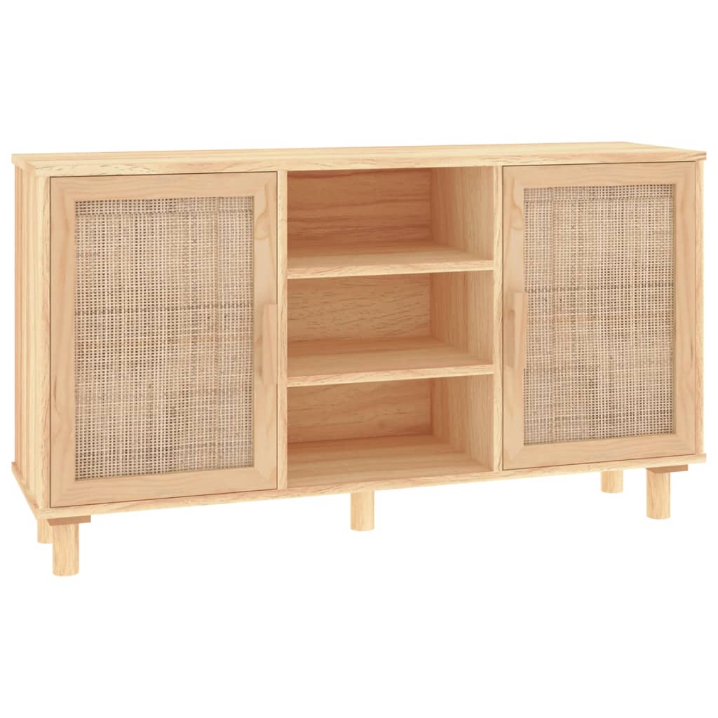 Dressoir 105x30x60 cm massief grenenhout en rattan bruin - AllerleiShop