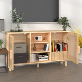 Dressoir 105x30x60 cm massief grenenhout en rattan bruin - AllerleiShop