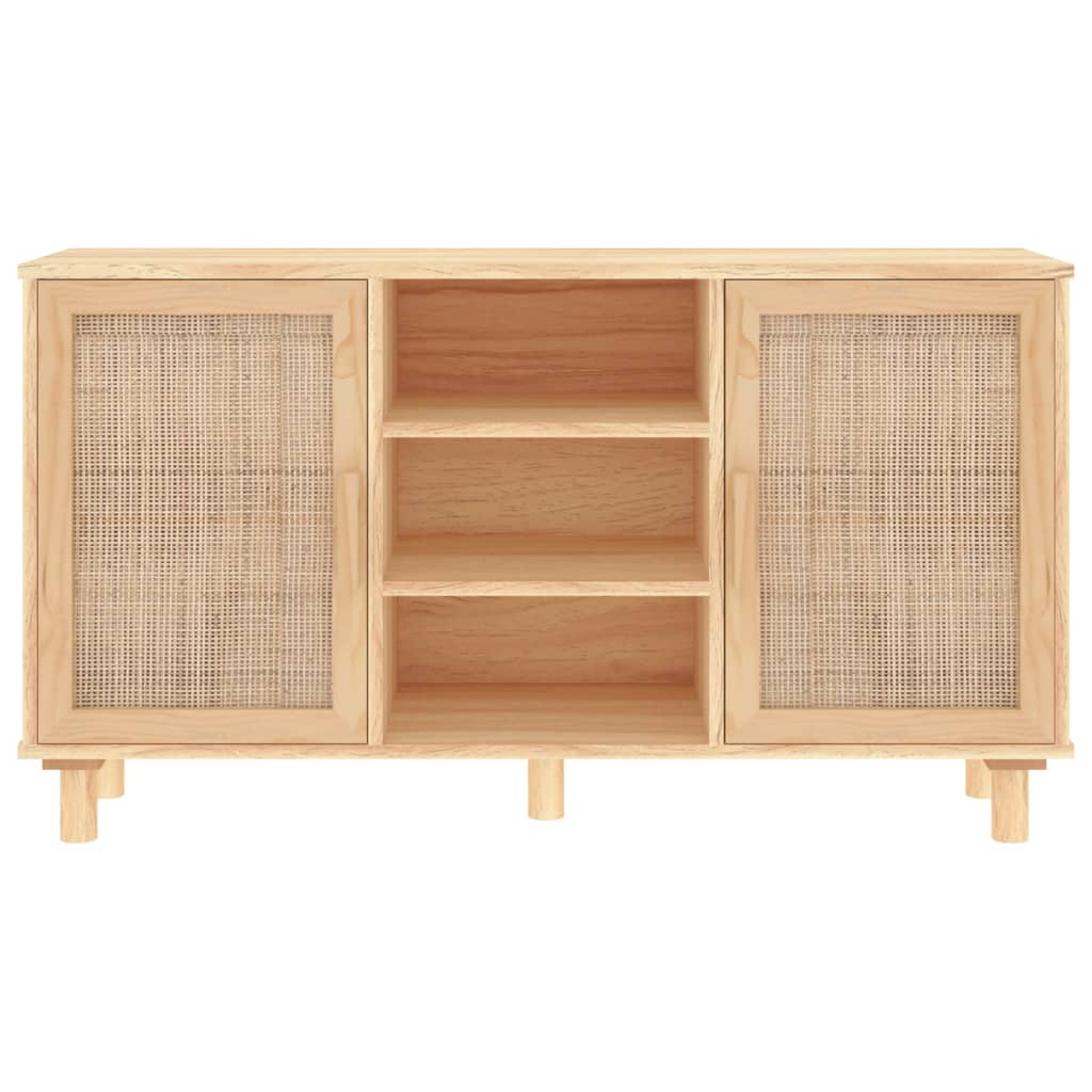 Dressoir 105x30x60 cm massief grenenhout en rattan bruin - AllerleiShop