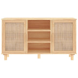 Dressoir 105x30x60 cm massief grenenhout en rattan bruin - AllerleiShop