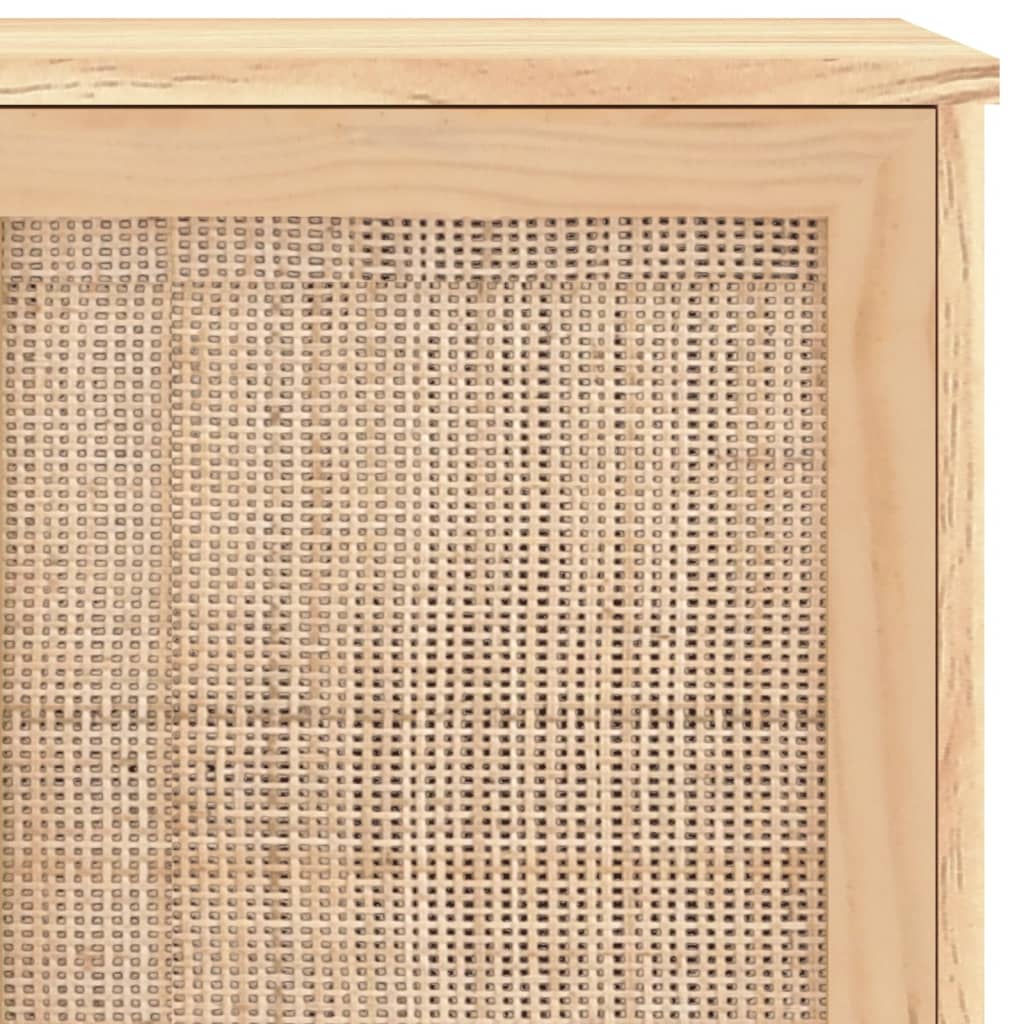 Dressoir 105x30x60 cm massief grenenhout en rattan bruin - AllerleiShop