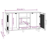 Dressoir 105x30x60 cm massief grenenhout en rattan bruin - AllerleiShop