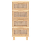 Dressoir 40x30x90 cm massief grenenhout en rattan bruin - AllerleiShop