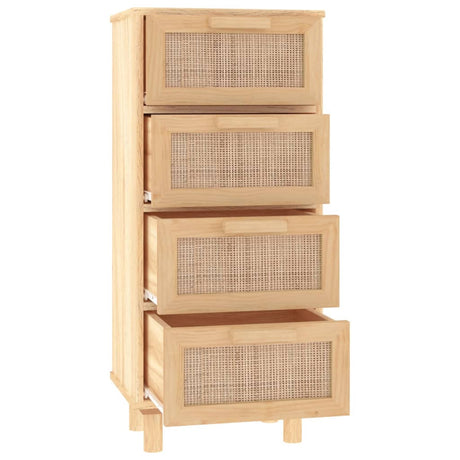 Dressoir 40x30x90 cm massief grenenhout en rattan bruin - AllerleiShop