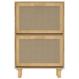 Schoenenkast 52x25x80 cm bewerkt hout & natuurlijk rattan bruin - AllerleiShop