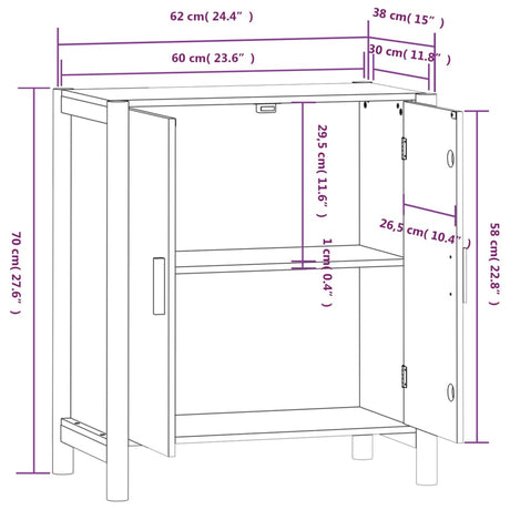 Dressoir 62x38x70 cm bewerkt hout wit - AllerleiShop