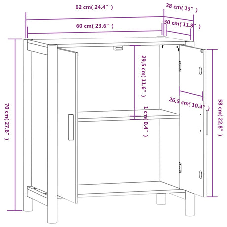 Dressoir 62x38x70 cm bewerkt hout zwart - AllerleiShop