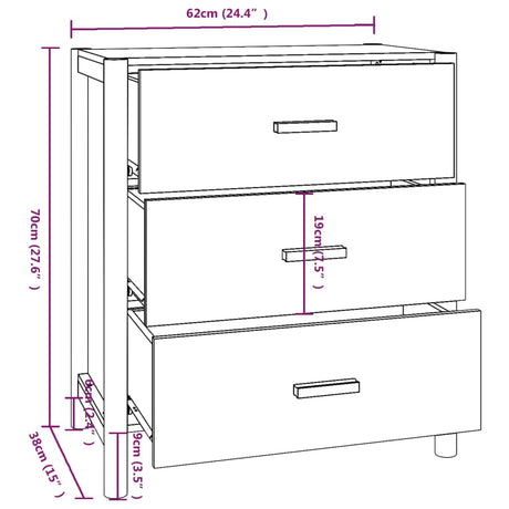 Dressoir 62x38x70 cm bewerkt hout wit - AllerleiShop