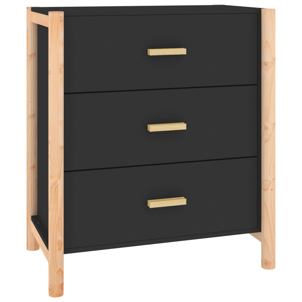 Dressoir 62x38x70 cm bewerkt hout zwart - AllerleiShop