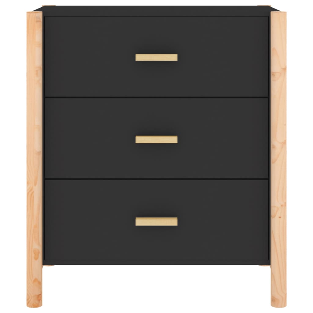 Dressoir 62x38x70 cm bewerkt hout zwart - AllerleiShop