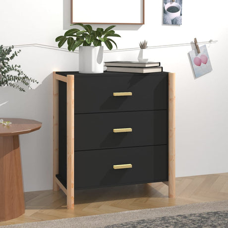 Dressoir 62x38x70 cm bewerkt hout zwart - AllerleiShop