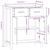 Dressoir 62x38x75 cm bewerkt hout wit - AllerleiShop