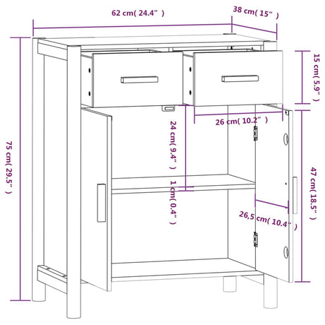 Dressoir 62x38x75 cm bewerkt hout wit - AllerleiShop