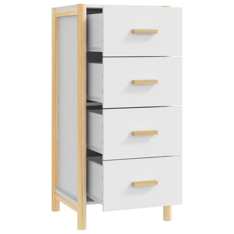 Hoge kast 42x38x90 cm bewerkt hout wit - AllerleiShop