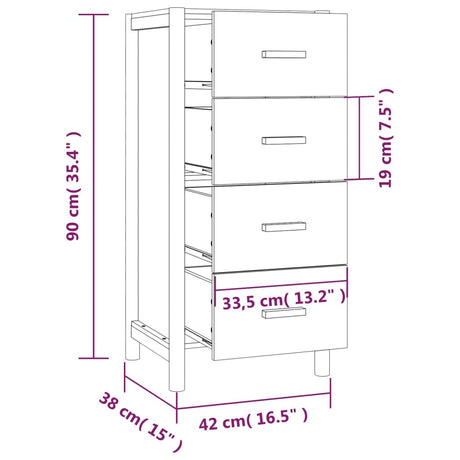 Hoge kast 42x38x90 cm bewerkt hout wit - AllerleiShop