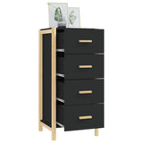 Hoge kast 42x38x90 cm bewerkt hout zwart - AllerleiShop