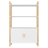 Hoge kast 80x40x121 cm bewerkt hout wit - AllerleiShop