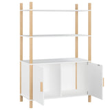 Hoge kast 80x40x121 cm bewerkt hout wit - AllerleiShop