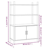 Hoge kast 80x40x121 cm bewerkt hout wit - AllerleiShop