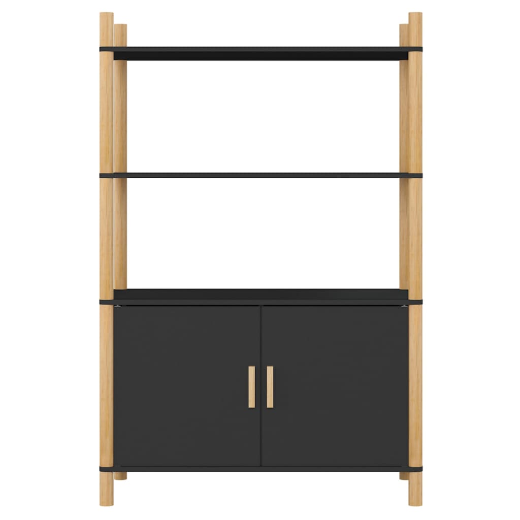 Hoge kast 80x40x121 cm bewerkt hout zwart - AllerleiShop